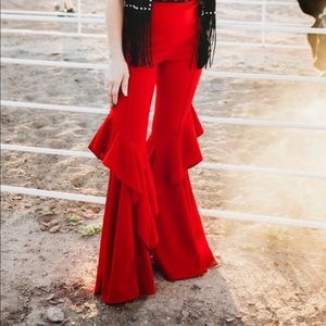 Red bell bottoms